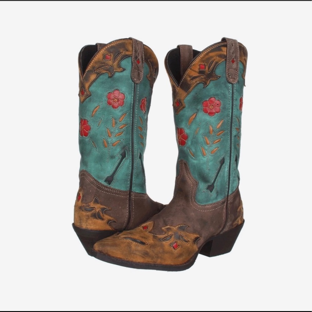 Laredo - Miss Kates - Worn MAYBE 3 times. Like NIB size 7 Brown and Teal